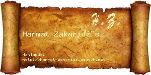 Harmat Zakariás névjegykártya